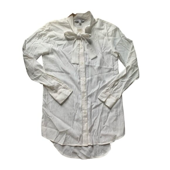 Elizabeth & James White Long Sleeve Button Up Shirt XS - Picture 1 of 7